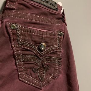 Maroon Rock Revival jeans